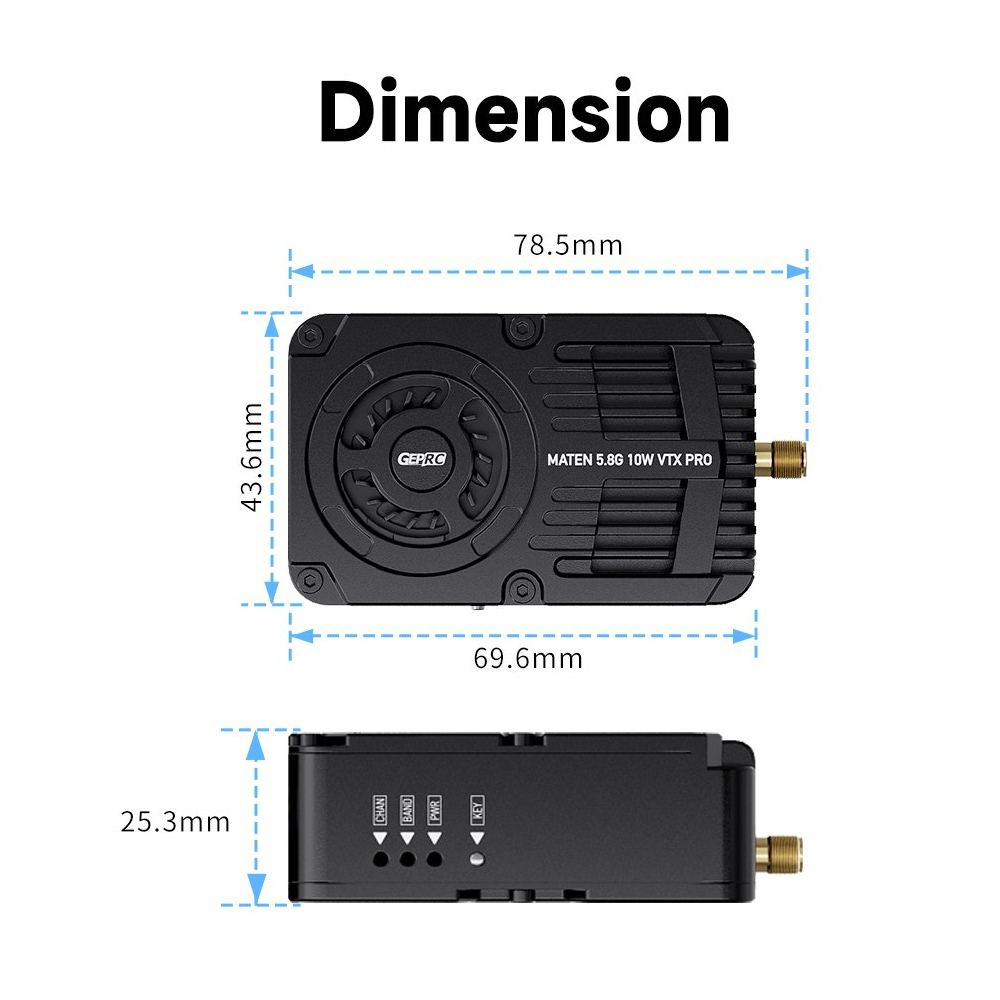 GEPRC MATEN 5.8G 10W VTX PRO 1 - Fpv Drone Transmitter recension och pris