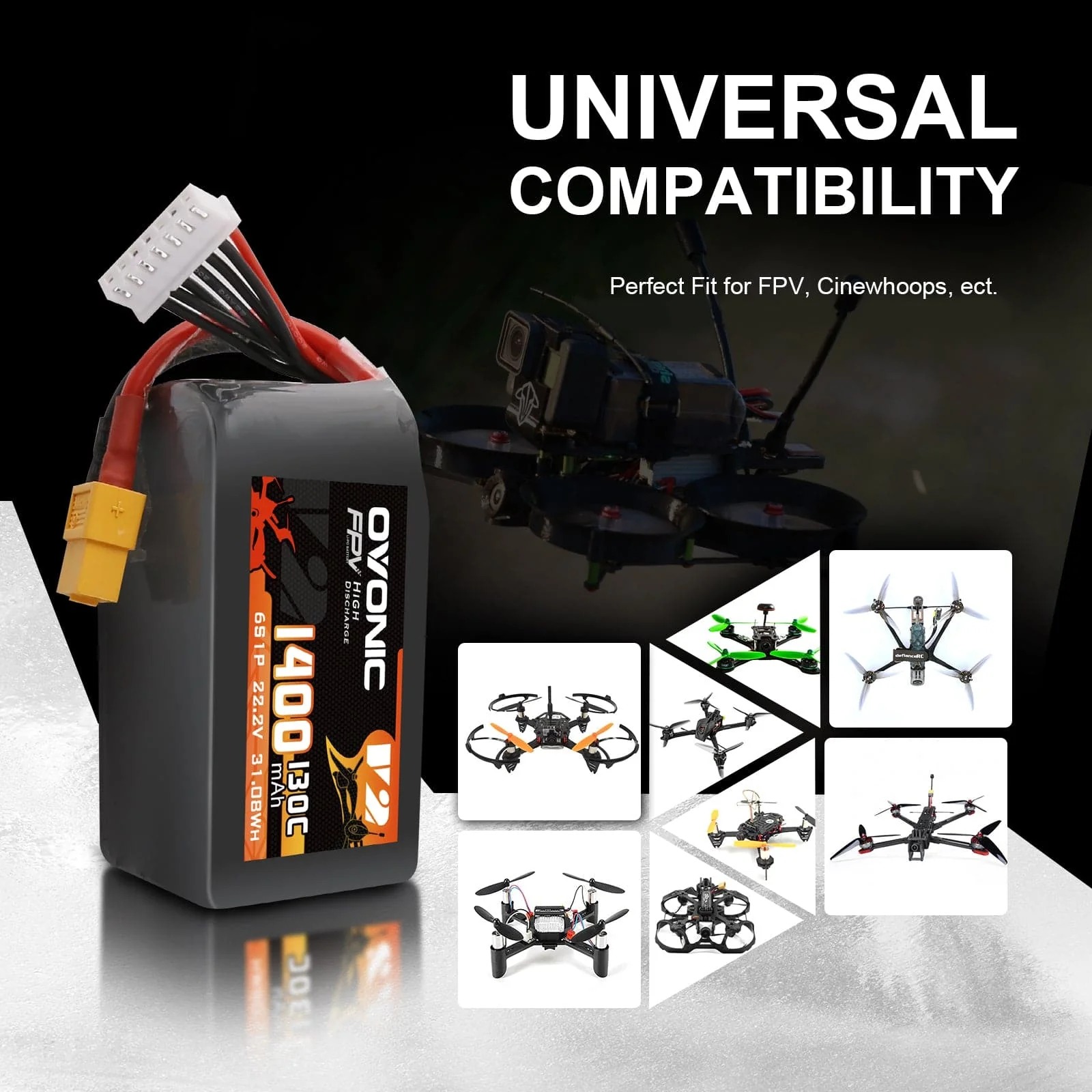 Ovonic 6S LiPo Battery 22.2V 1 - Fpv Drone Goggles recension och pris